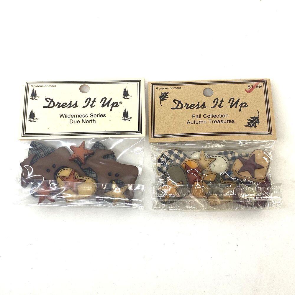 Dress it up Wilderness Series Due North & Fall  Autumn Treasures Buttons Craft